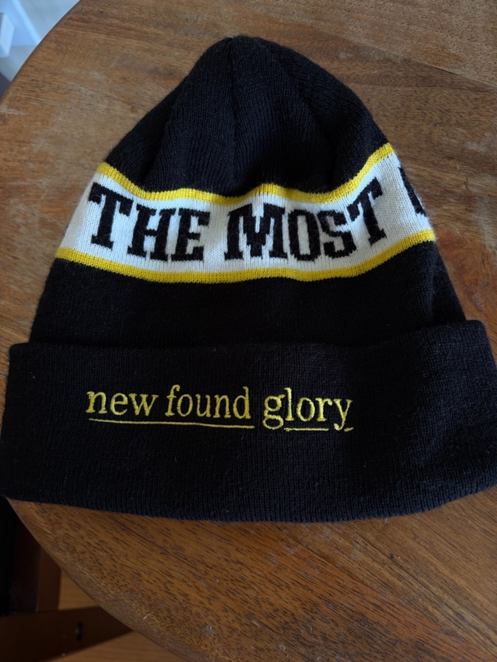 New Found Glory Black & Yellow Knit Beanie